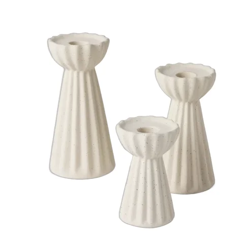 Ceramic taper candle holders in small, medium and large